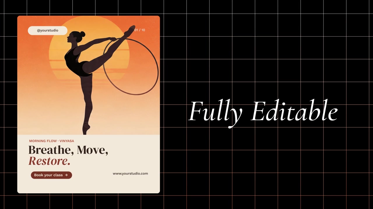 Vertical Social Media Promo Templates for Yoga Studio