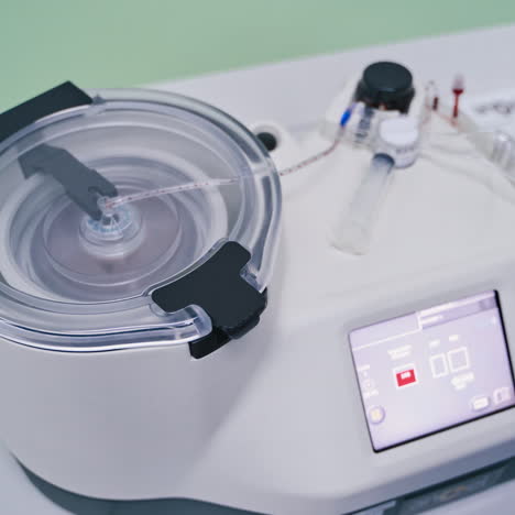 platelet-rich plasma preparation. plasma in syringe. centrifuge.