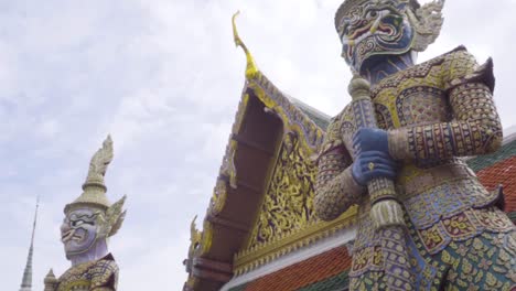 yaksa guardian in front of the door, wat phra kaew, bangkok, thailand