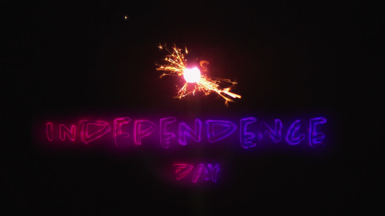 독립기념일 텍스트와 7월 4일의 반 ⁇ 이는.