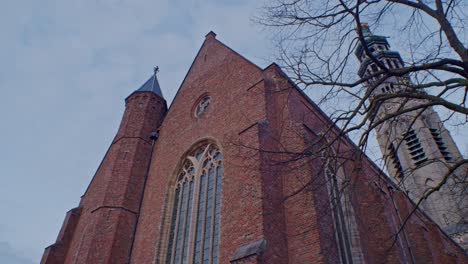 traditional european dutch style cathedral chapel architecture building in netherlands with authentic art design and cinematic sightseeing walkthrough