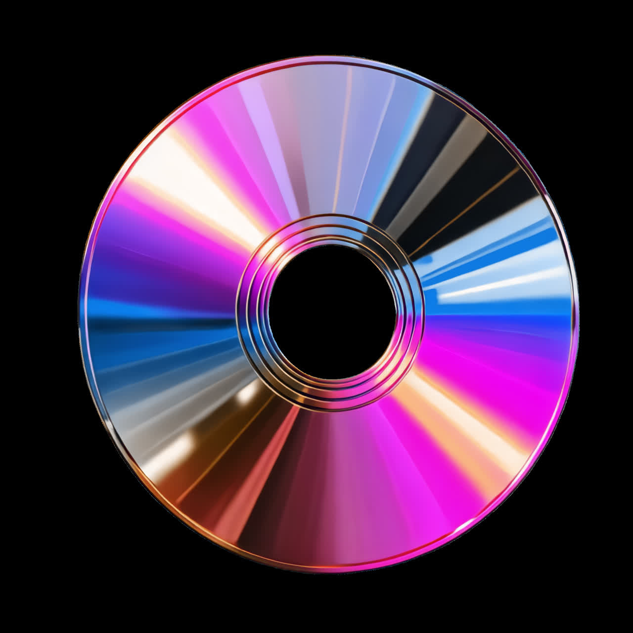 Fargerik reflekterende CD-overflateanimasjon isolert ressurs, transparent 4K-video, alfakanal, ProRes