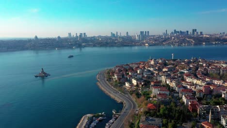 estambul kiz kulesi, imágenes aéreas de la torre virgen