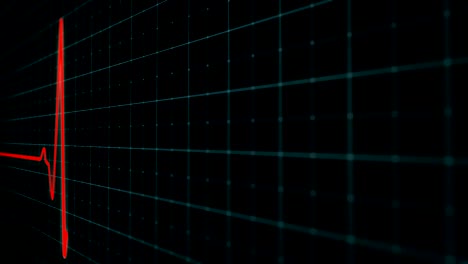 pantalla de monitoreo cardíaco en primer plano.