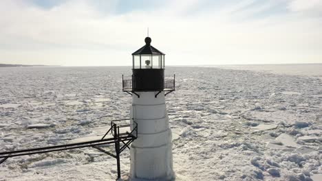 4k drone circle st. joseph lighthouse