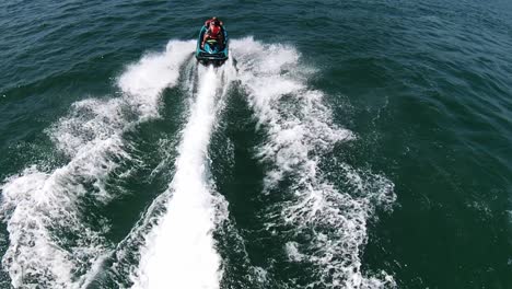 Scene-of-unrecognizable-person-riding-jet-ski,-Mirissa,-Sri-Lanka