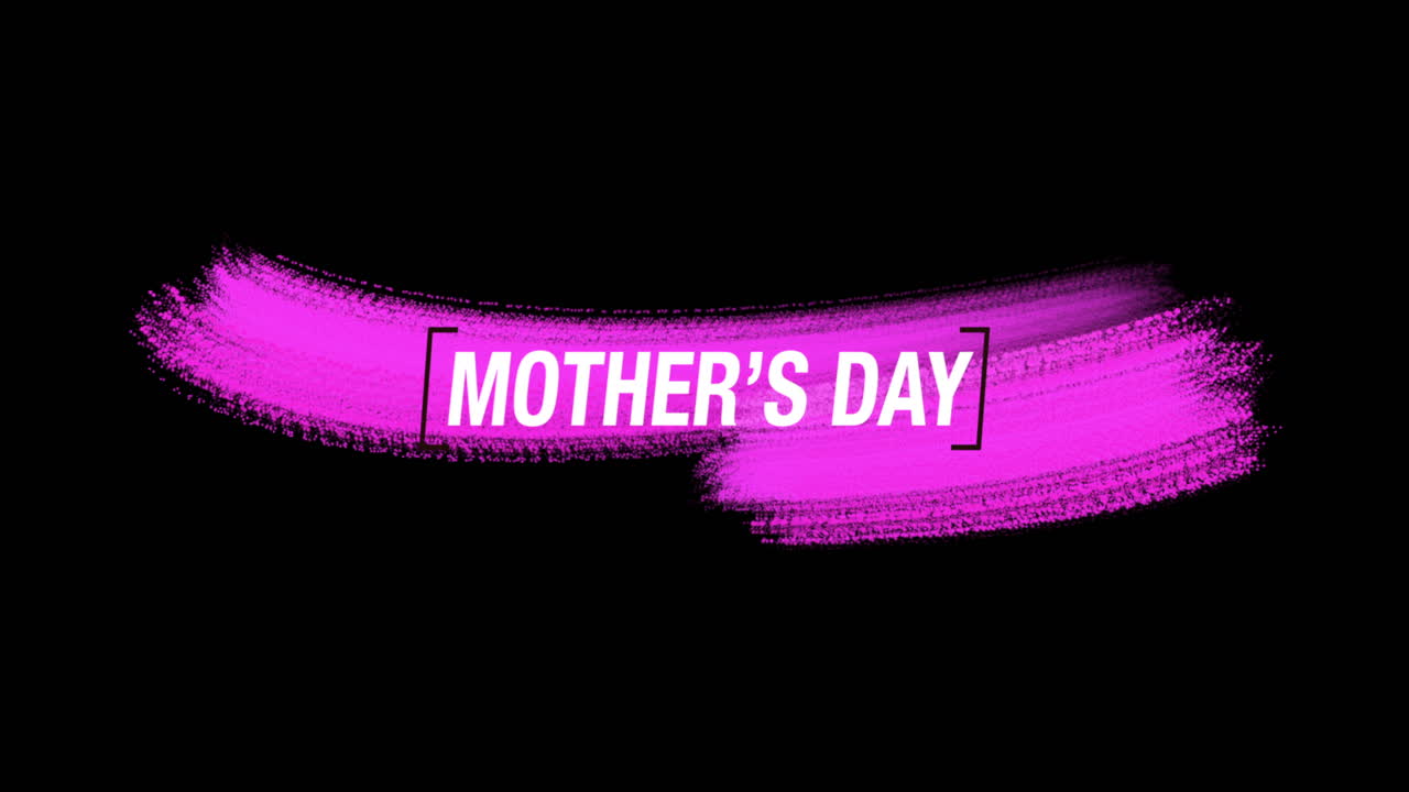 texto de animación día de la madre sobre moda púrpura y fondo de pincel 2