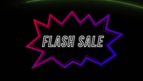 animación de texto de venta en flash sobre burbuja de habla