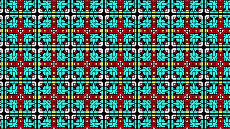 Colorful-Tile-Pattern-Slide-In-Red,-Yellow-And-Cyan-Blue-Shades