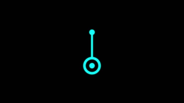 Minimalist Cyan Pendulum Animation on Black Background