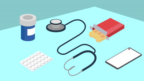 medical supplies and snacks