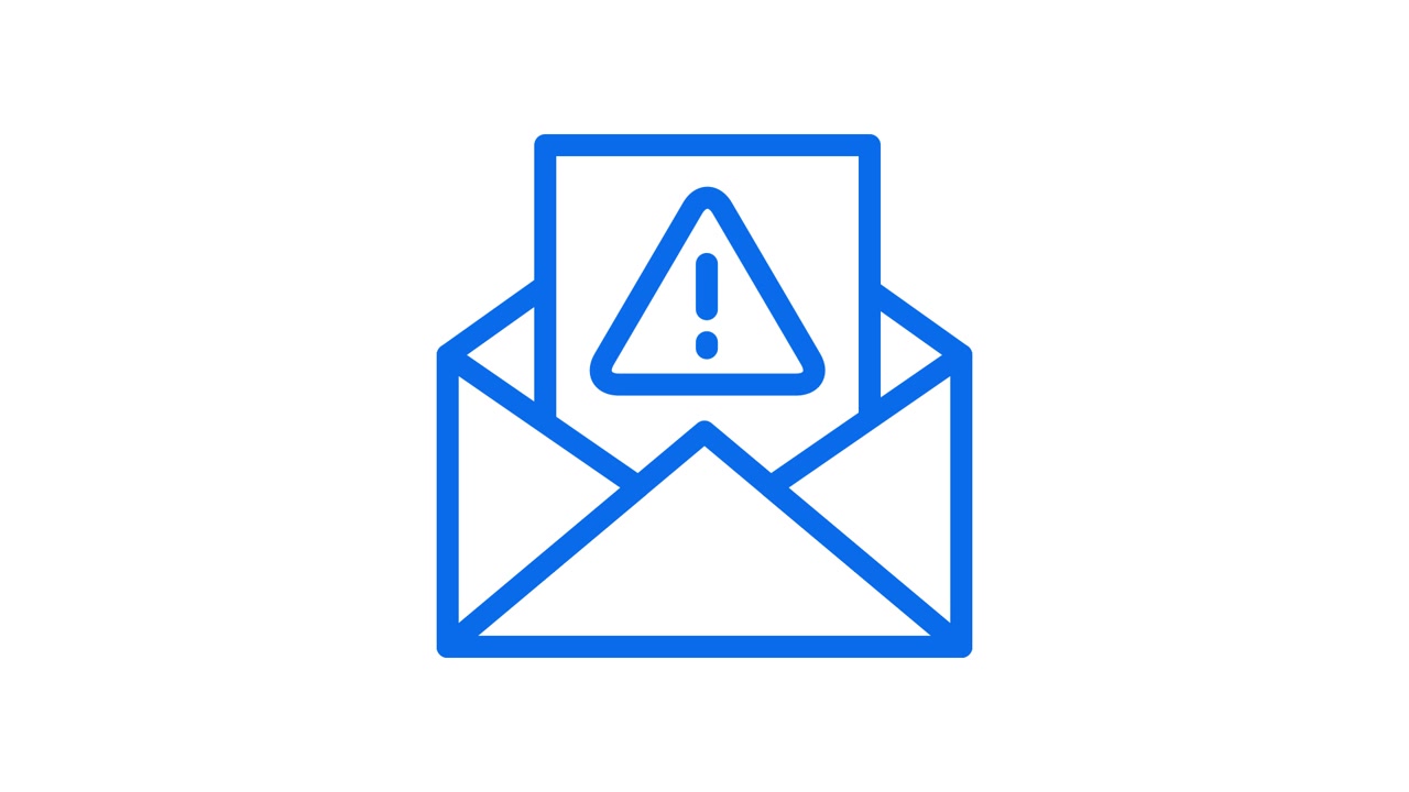 Animated Email Alert Icon with Exclamation Mark