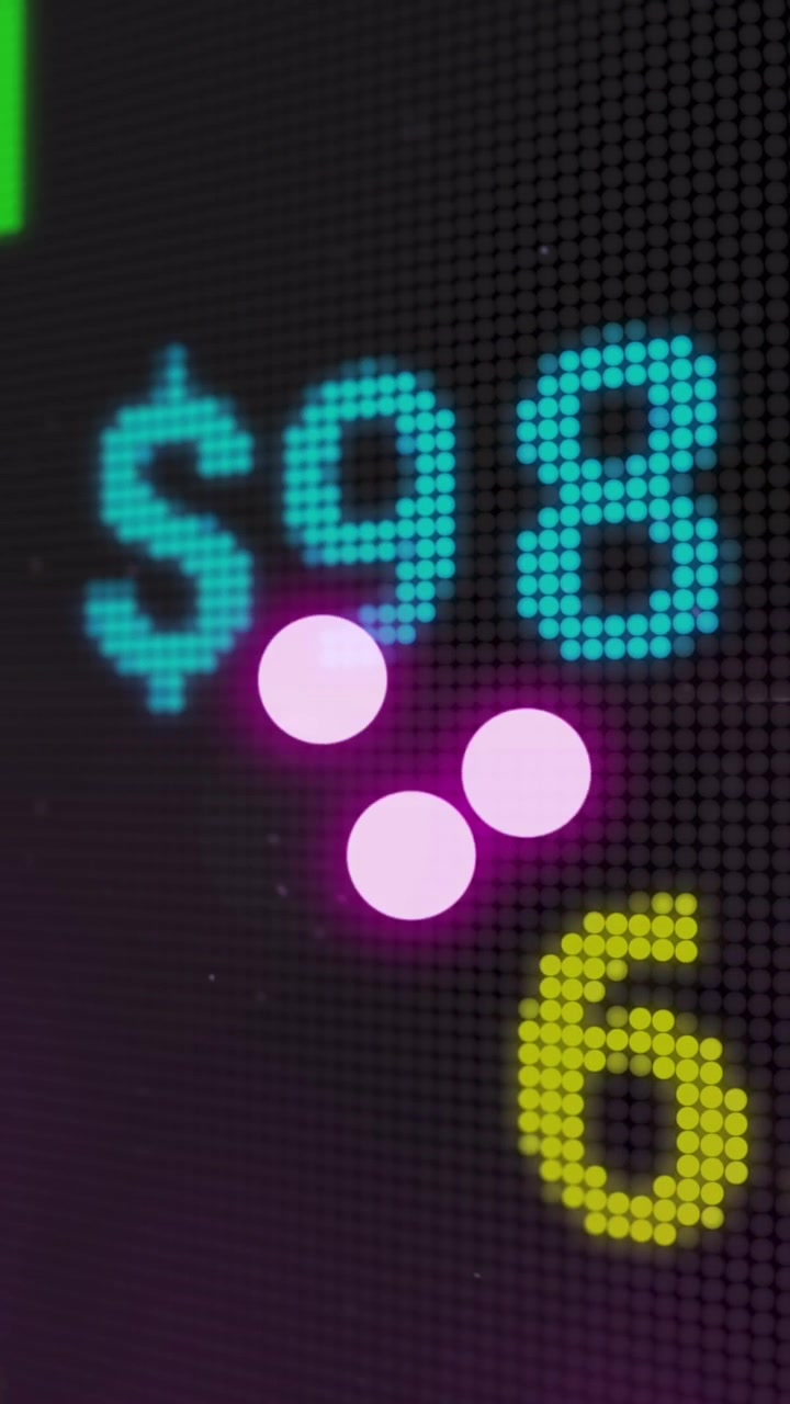Animazione di cerchi di interfaccia digitale con caricamento dati e elaborazione dati finanziari