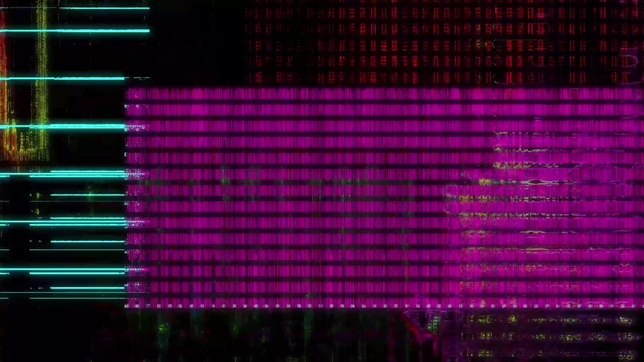 Abstrakte digitale Glitch-Kunst mit lebendigen Cyber-Mustern
