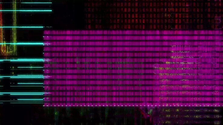 Abstract Digital Glitch Art with Vibrant Cyber Patterns