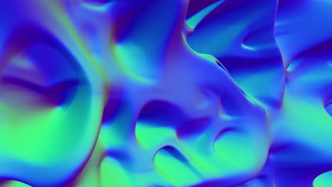 dynamic flow of blue and green liquid on metal surface