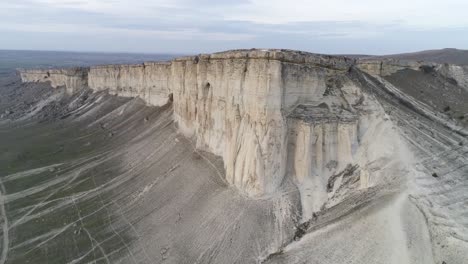 aerial view of a dramatic chalk cliff