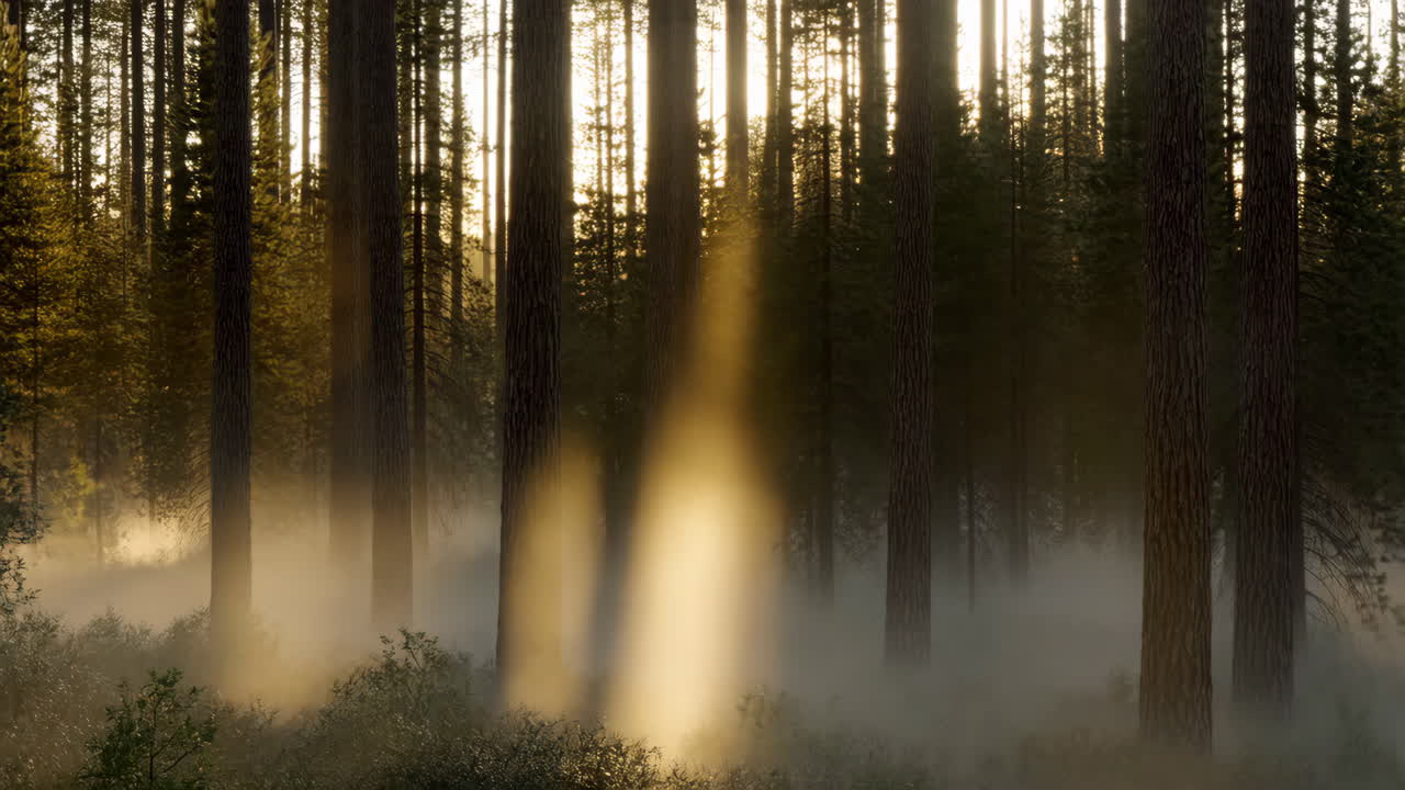 안개 숲 을 가로지르는 빛