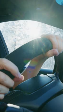 driver steering in winter conditions