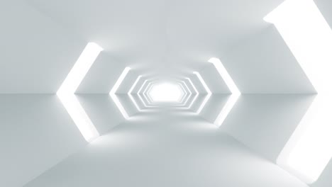 white hexagon tunnel