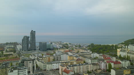 skyscrapers of gdynia city located on the baltic coast in poland