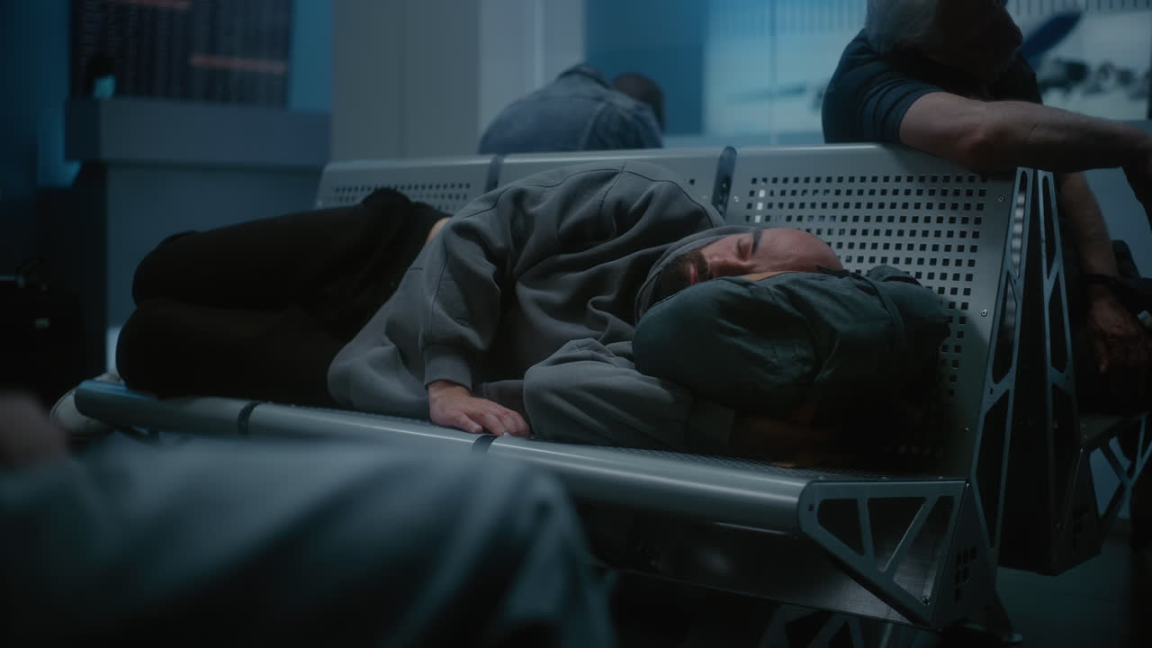 Sleeping Passenger at Airport