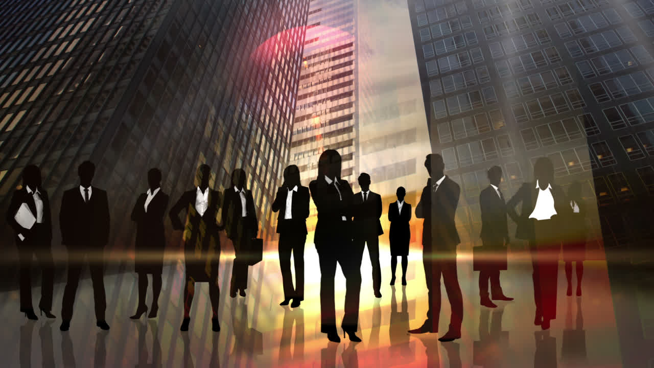 사업가들의 검은 실루