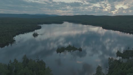 scenic aerial view of lake hebron among vast woodland stretching for miles