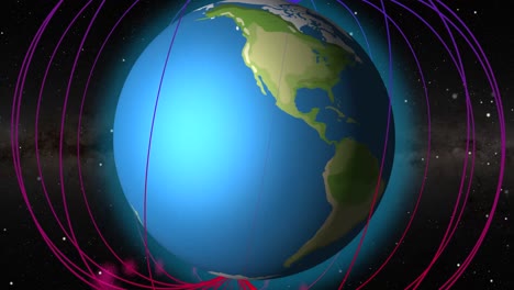 animación que representa las líneas del campo magnético de la tierra