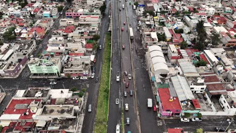 slow-motion aerial shot of ecatepec, mexico