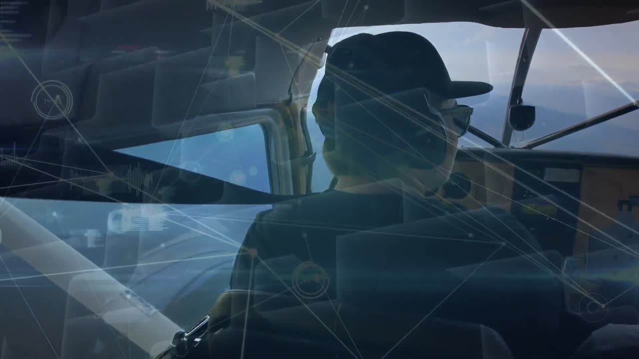 animación de la red de conexiones a través de un piloto normal