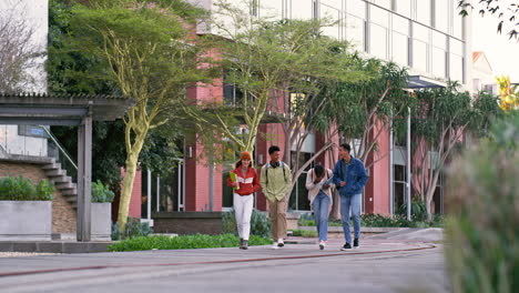 Group of Students Walking on College Campus