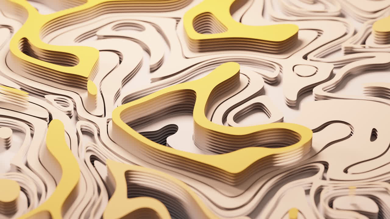 Wave pattern paper cut background, 3d rendering.