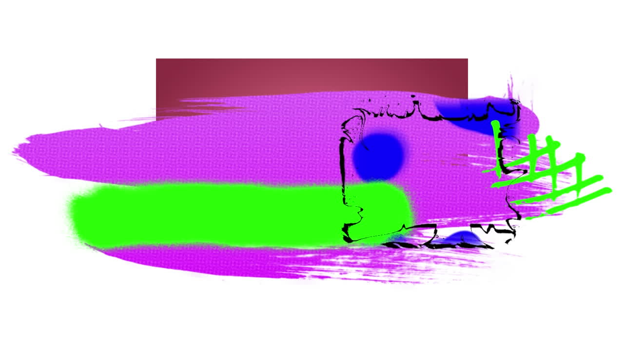 Animation of colorful moving geometrical graphics over white background