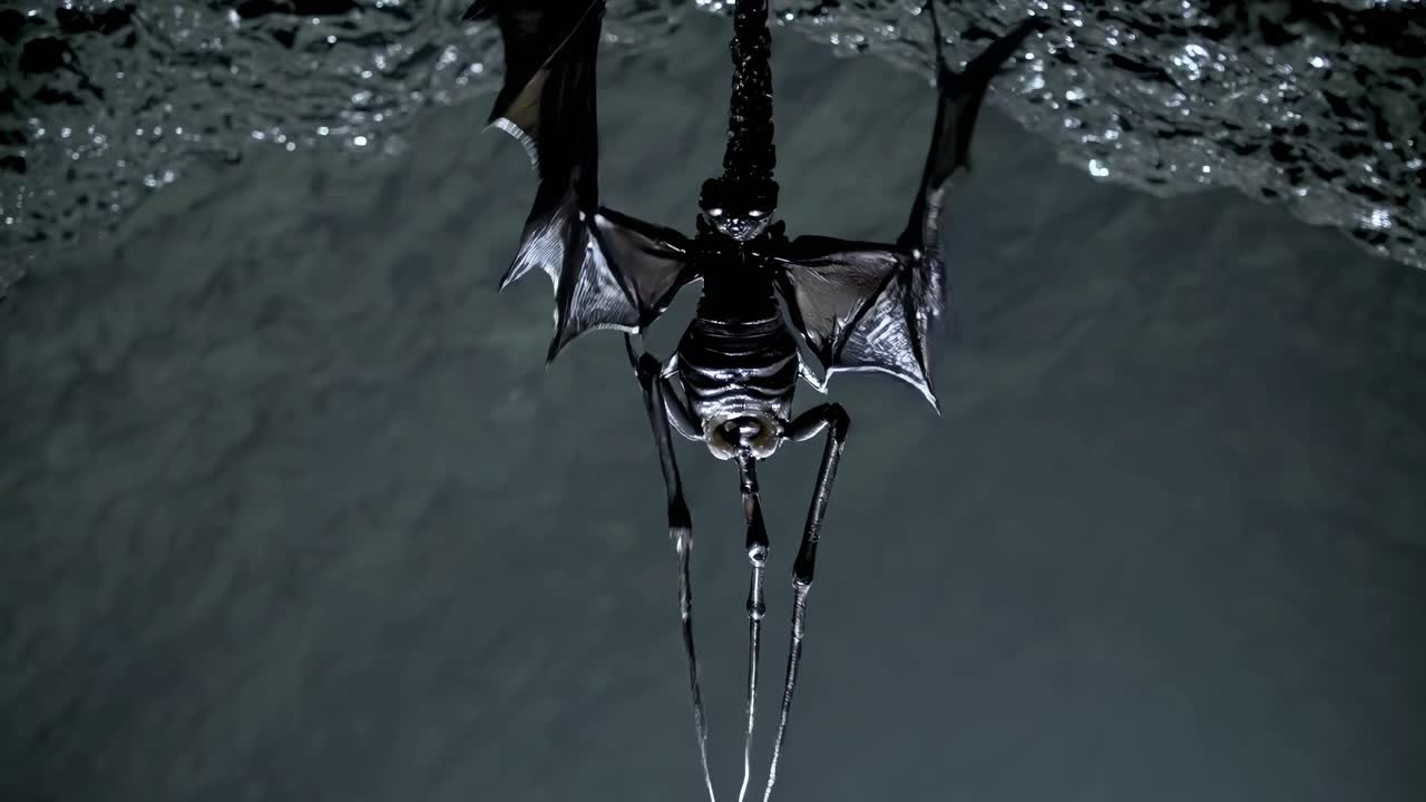 Strange Creature Hanging in a Cave