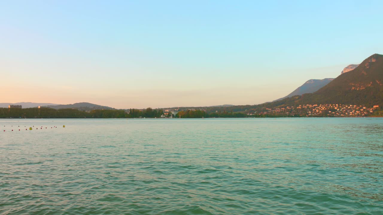 Incredible sunset in the Lake Annecy region, France.