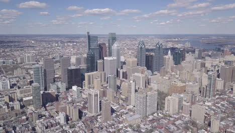 aerial view of philadelphia skyline