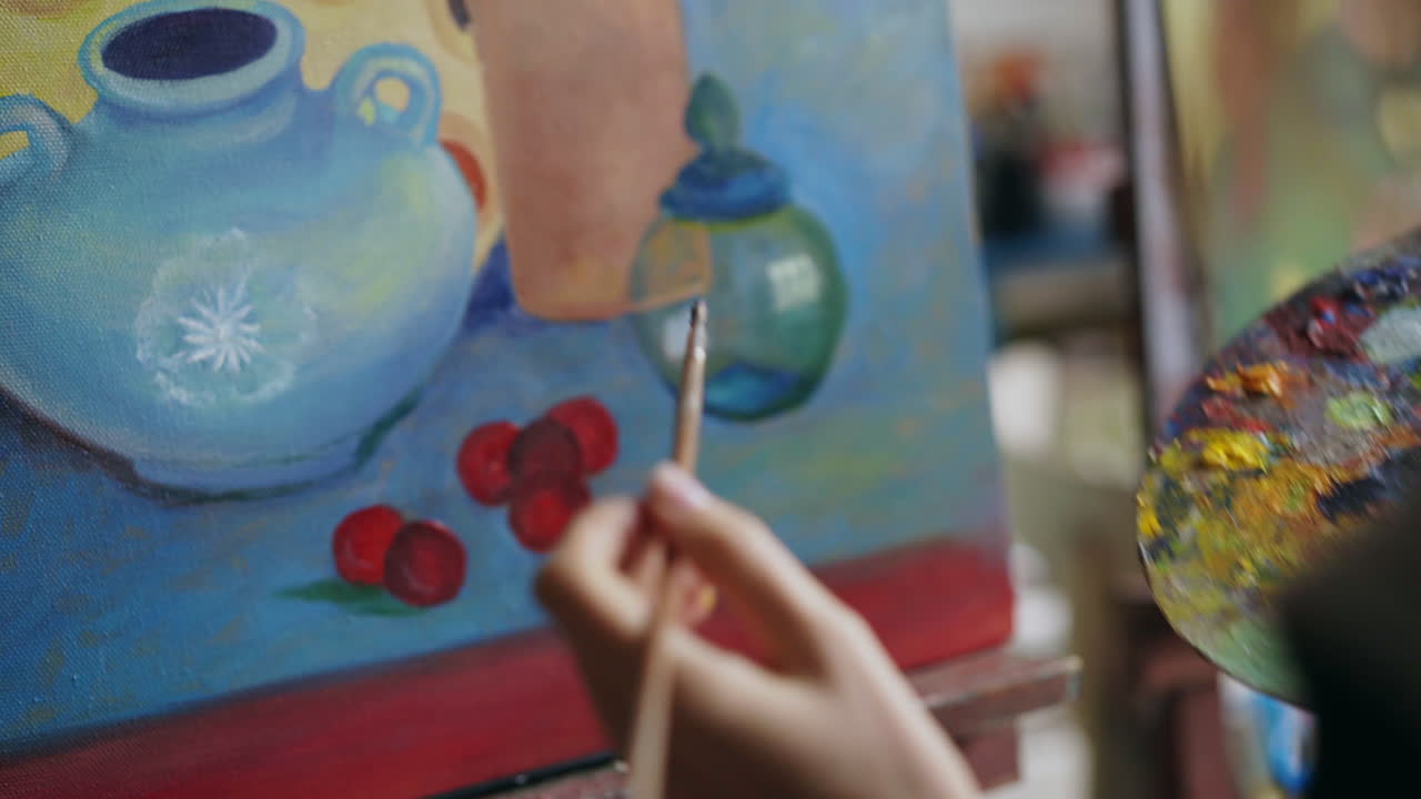 Artist Painting a Still Life
