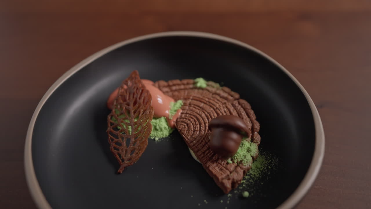 Artistic Chocolate Acorn Dessert
