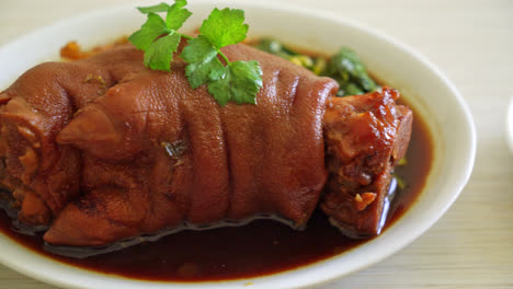 stewed pork knuckle or stewed pork leg - asian food style