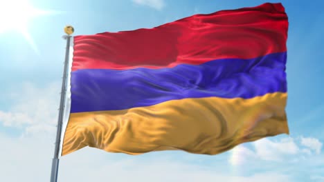 4k 3d illustration of the waving flag on a pole of country