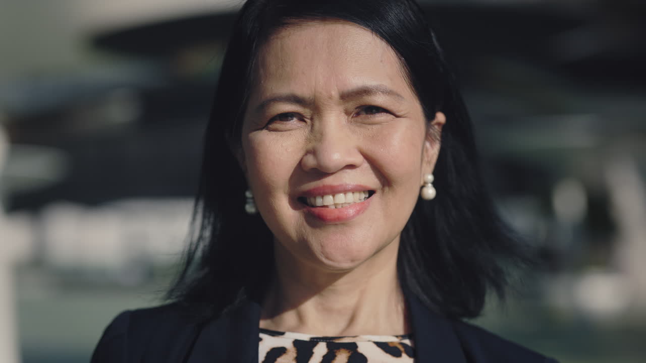 Smiling Mature Asian Woman