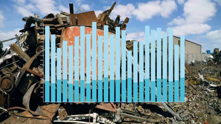 Animazione di elaborazione dati finanziari su una discarica