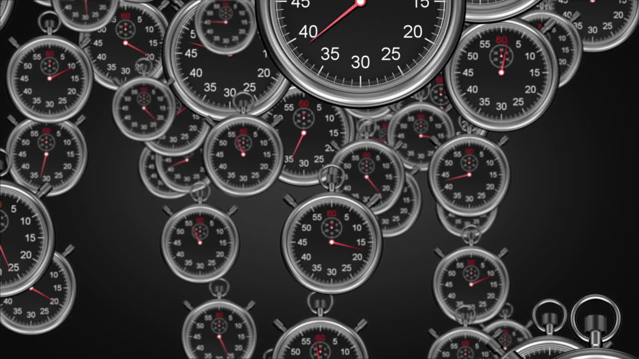 cronómetros que caen sobre un fondo negro