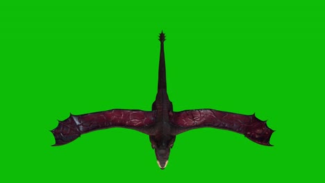 dragon fantasy creature, monster, flying idle on green screen, top view seamless loop 3d animation.