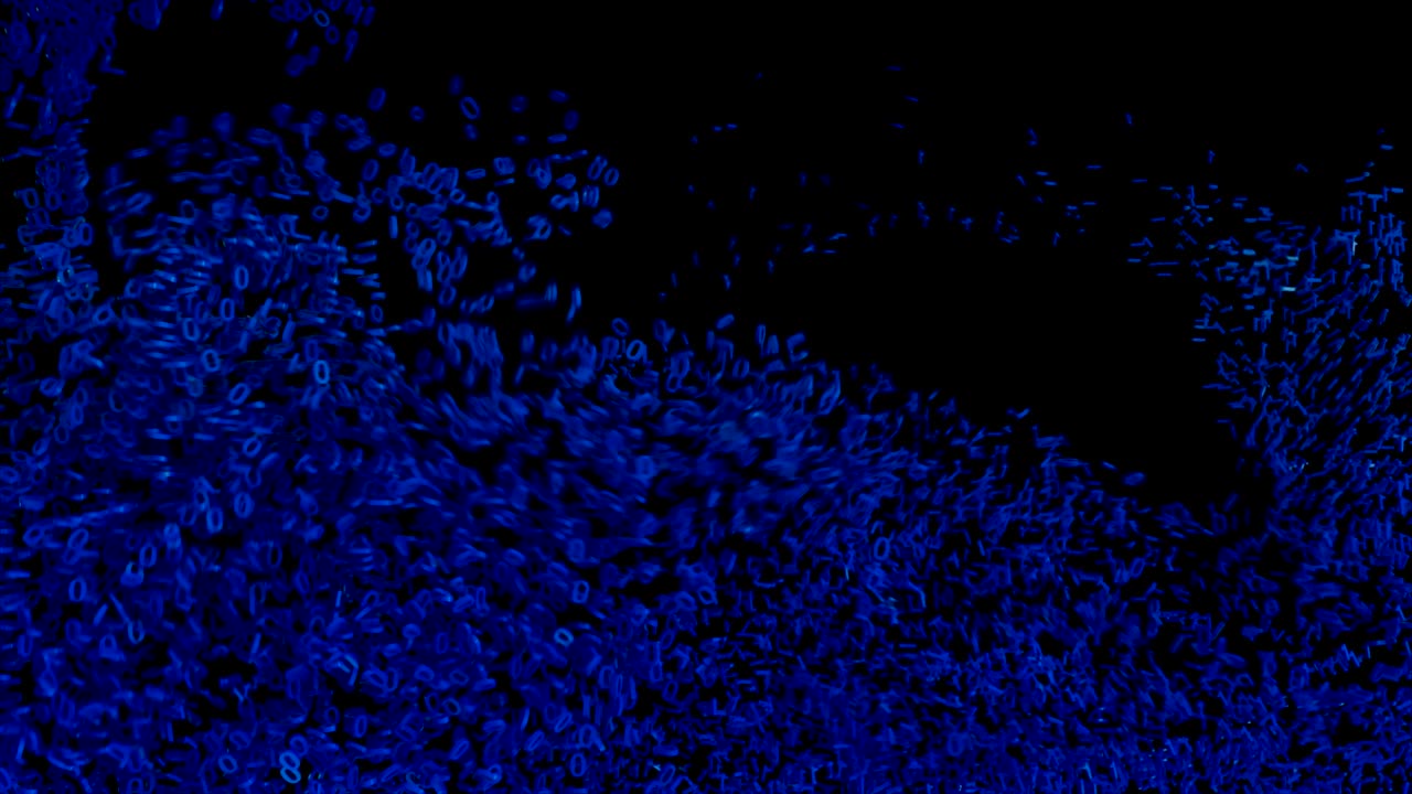 이진 1과 0이 혼란스럽게 여 있습니다.