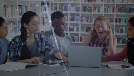 animation des netzwerks von verbindungen über schüler im klassenzimmer