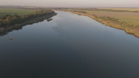 aerial view of the large komati river early morning