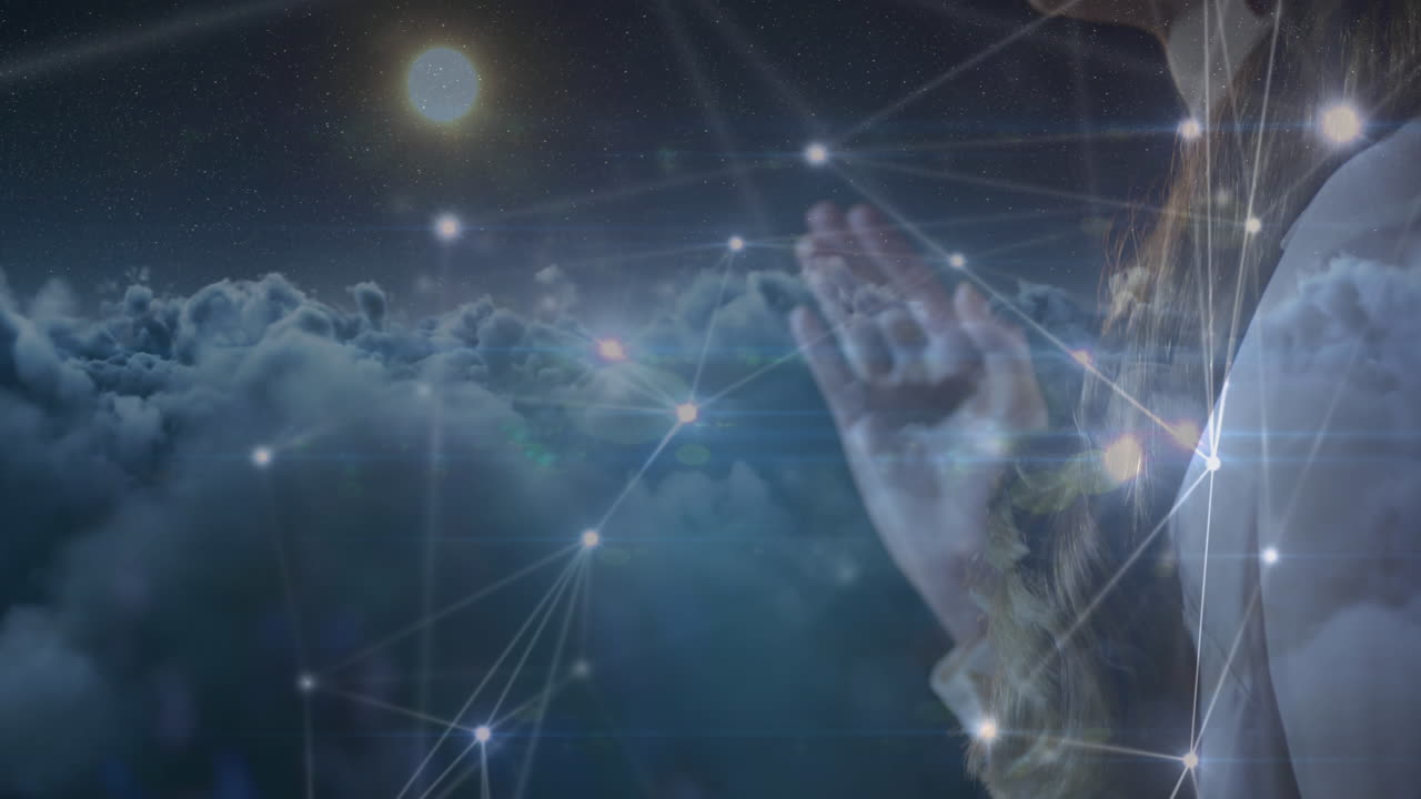 Animated female doctor presents on COVID-19 spread during a video call.