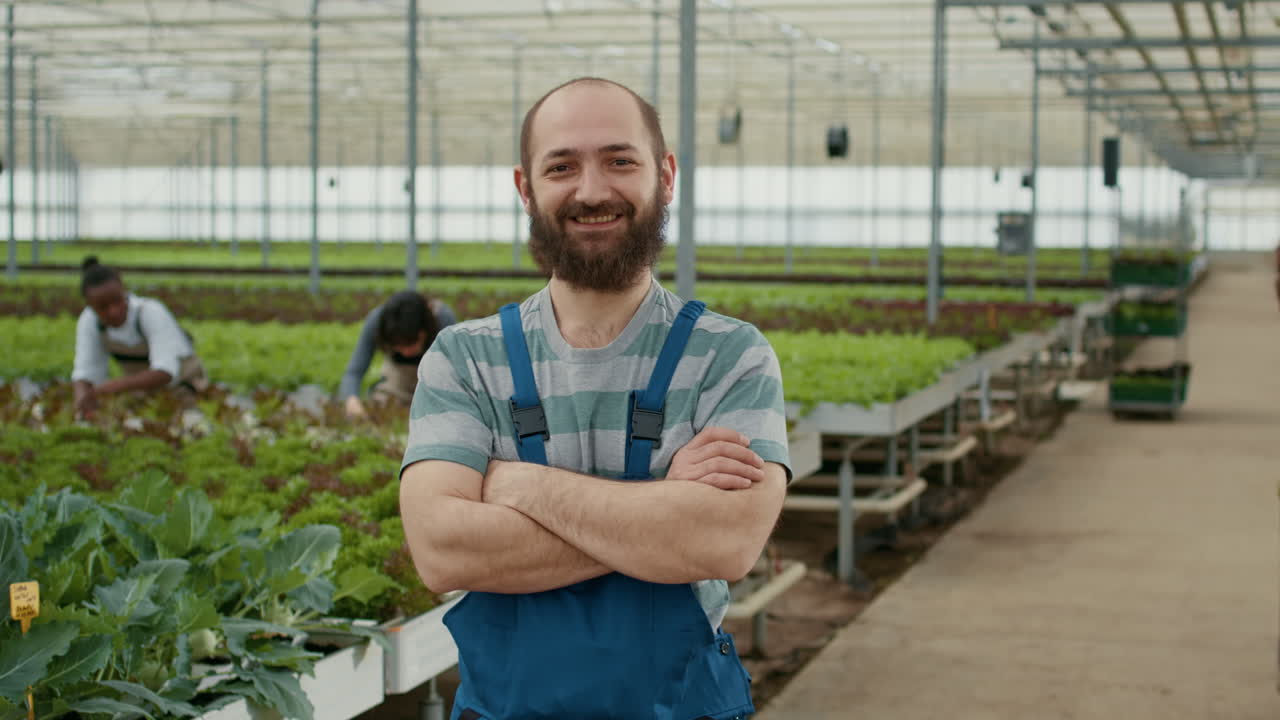 personas que trabajan en un invernadero